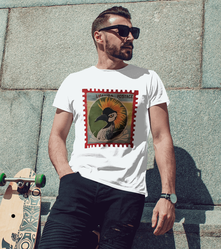 Uganda Postage Stamp Grey Crowned Crane T-Shirt