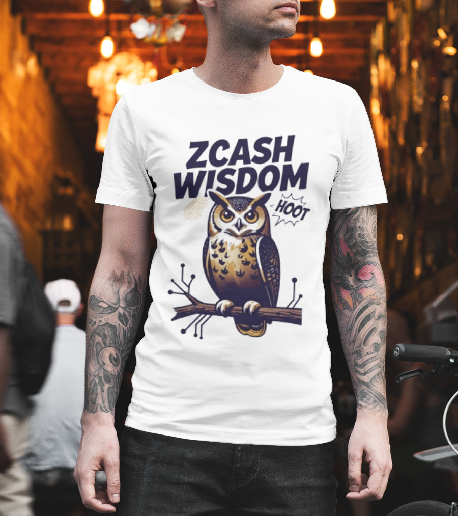 Zcash Wisdom Owl Hoot Cryptocurrency Insight T-Shirt