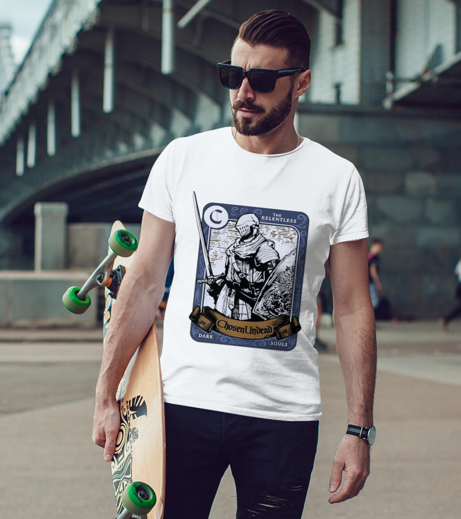 Chosen Undead The Relentless Dark Souls Knight Trading Card T-Shirt