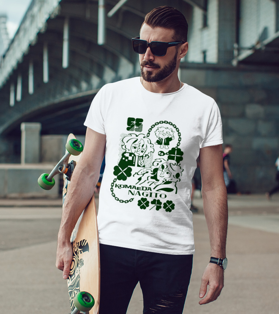 Komaeda Nagito Cute Clover Chain T-Shirt