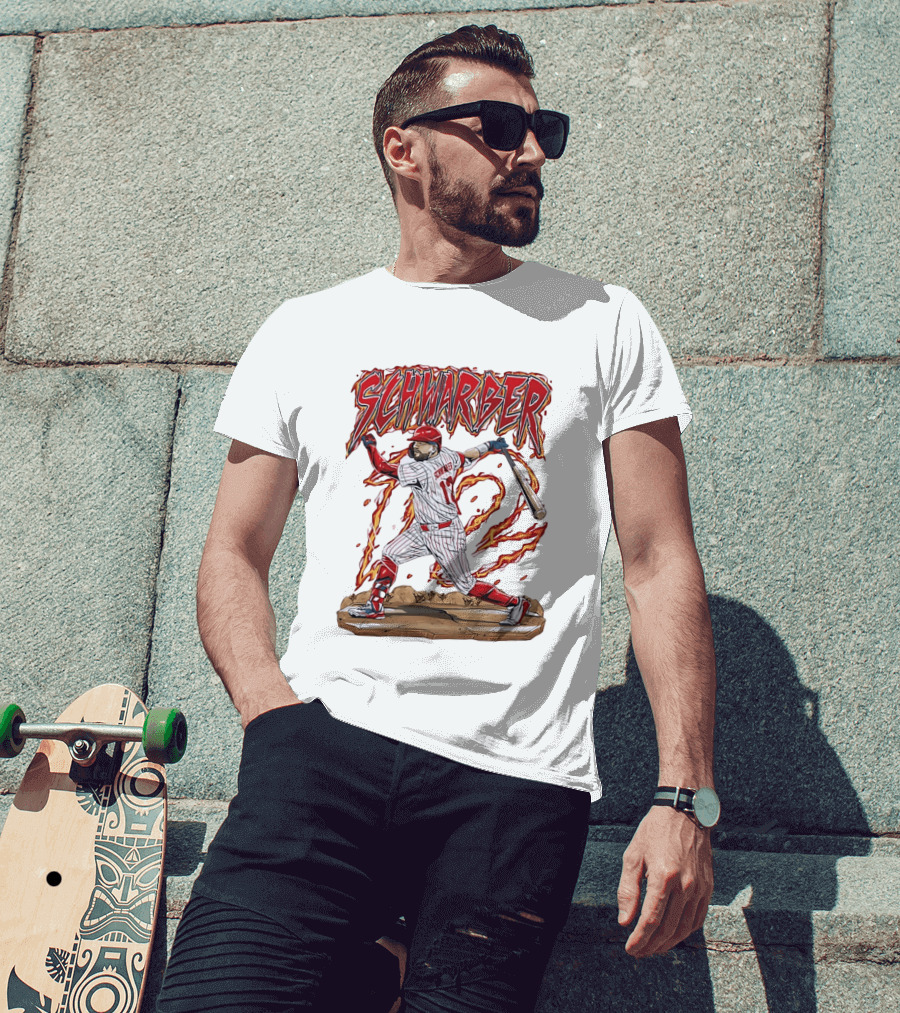 Kyle Schwarber Philadelphia Phillies 12 Baseball Player Flames T-Shirt