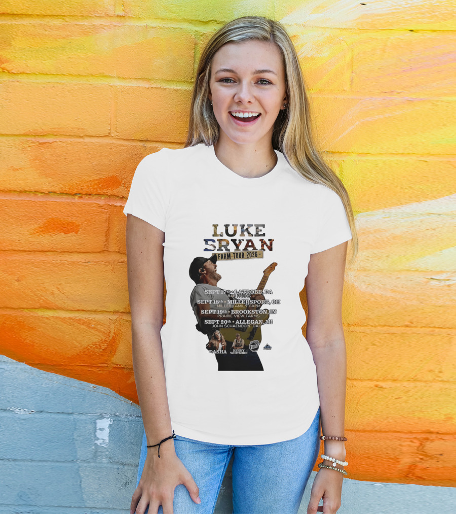 Luke Bryan Farm Tour 2026 Latrobe Millersport Brookston Allegan Dasha Kenny Whitmire T-Shirt