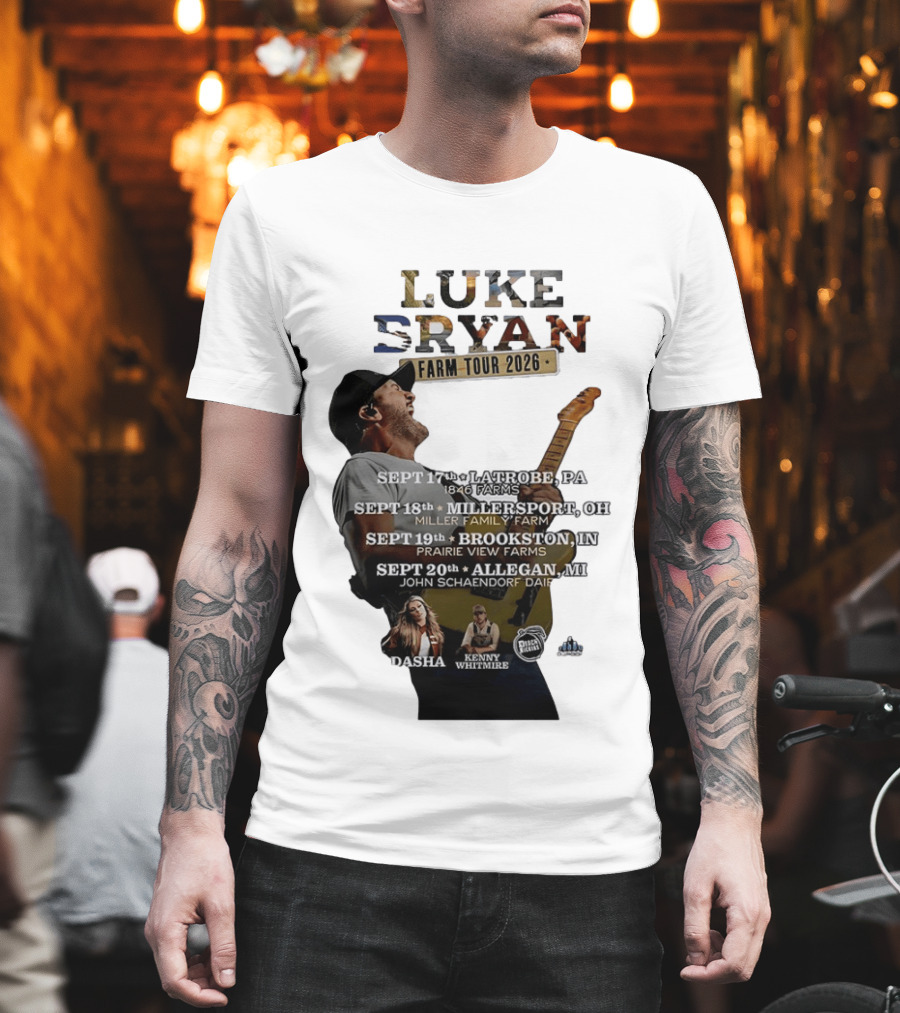 Luke Bryan Farm Tour 2026 Latrobe Millersport Brookston Allegan Dasha Kenny Whitmire T-Shirt