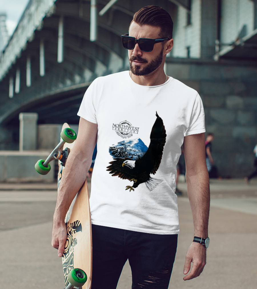 Northwest Territory Adventure Eagle Majestic Mountain Scene T-Shirt