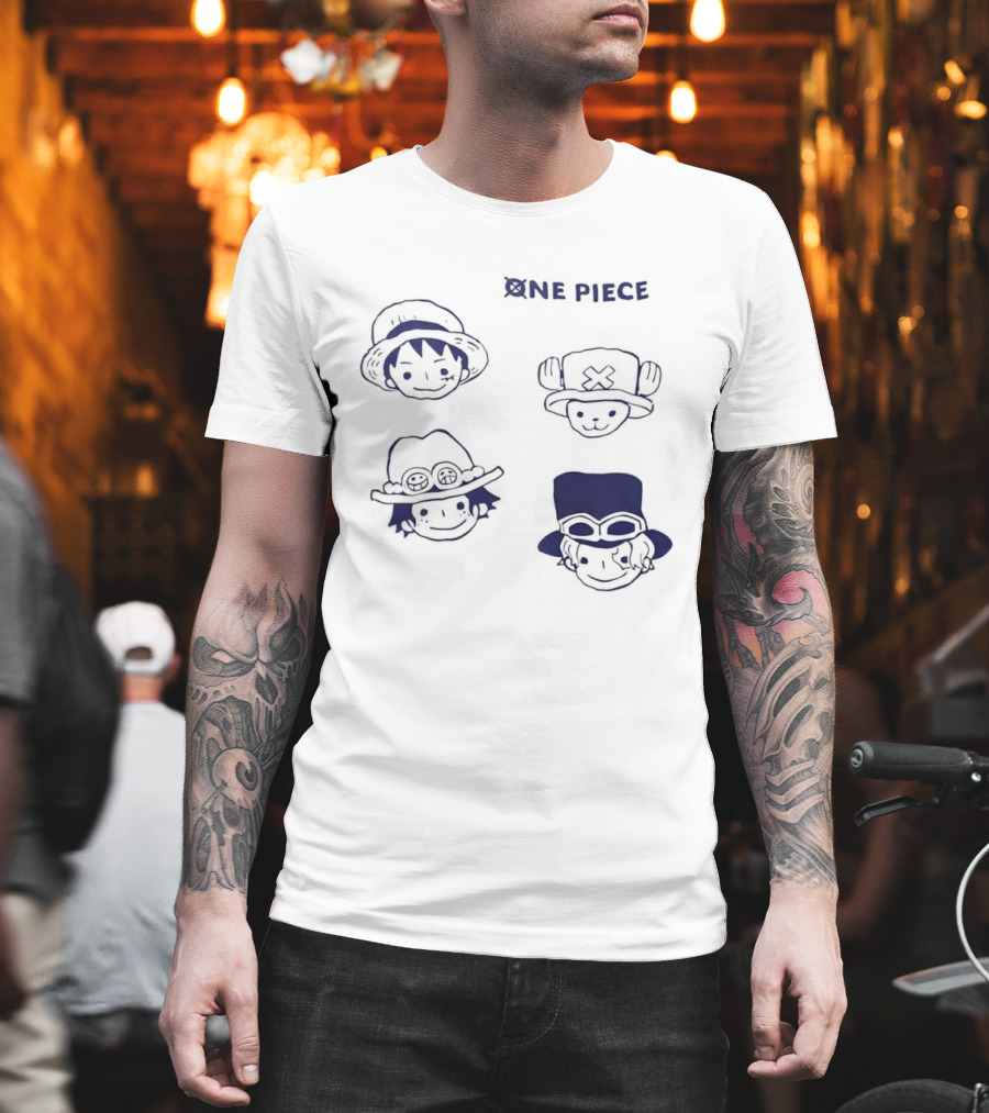 One Piece Luffy Ace Sabo Chopper Characters Manga Anime T-Shirt
