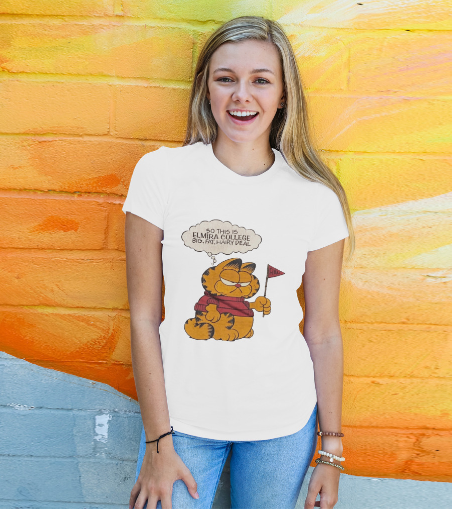 Garfield Elmira College Big Fat Hairy Deal RA Flag T-Shirt
