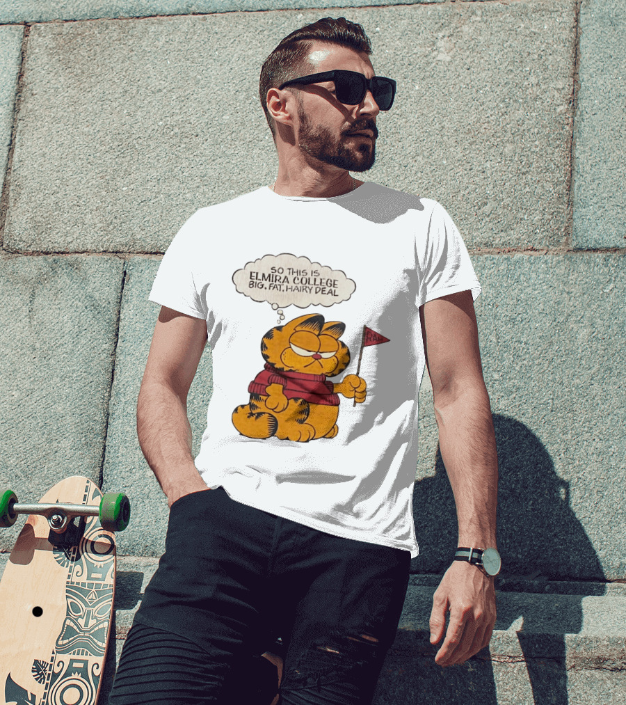 Garfield Elmira College Big Fat Hairy Deal RA Flag T-Shirt