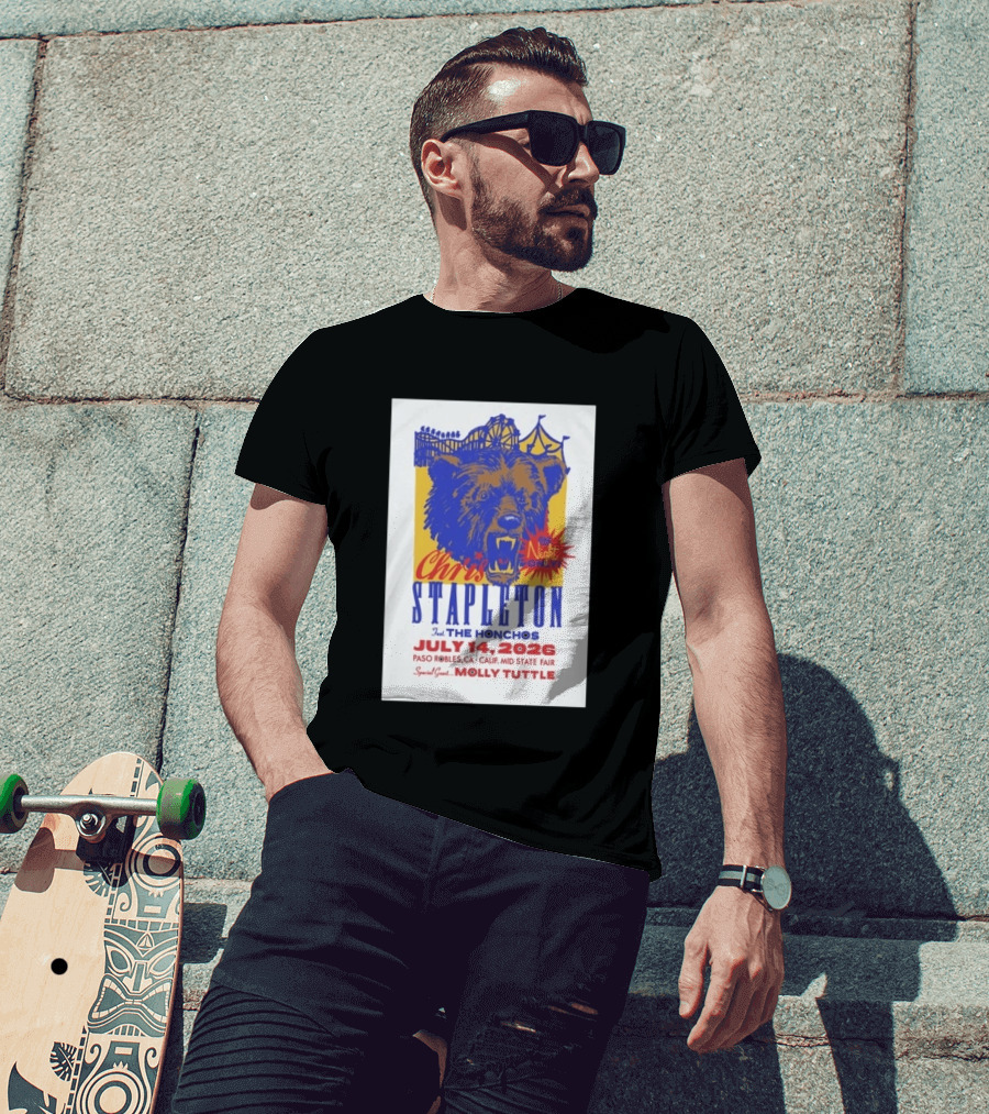 Chris Stapleton Live Concert Paso Robles CA July 14 2026 Featuring The Honchos Special Guest Molly Tuttle T-Shirt