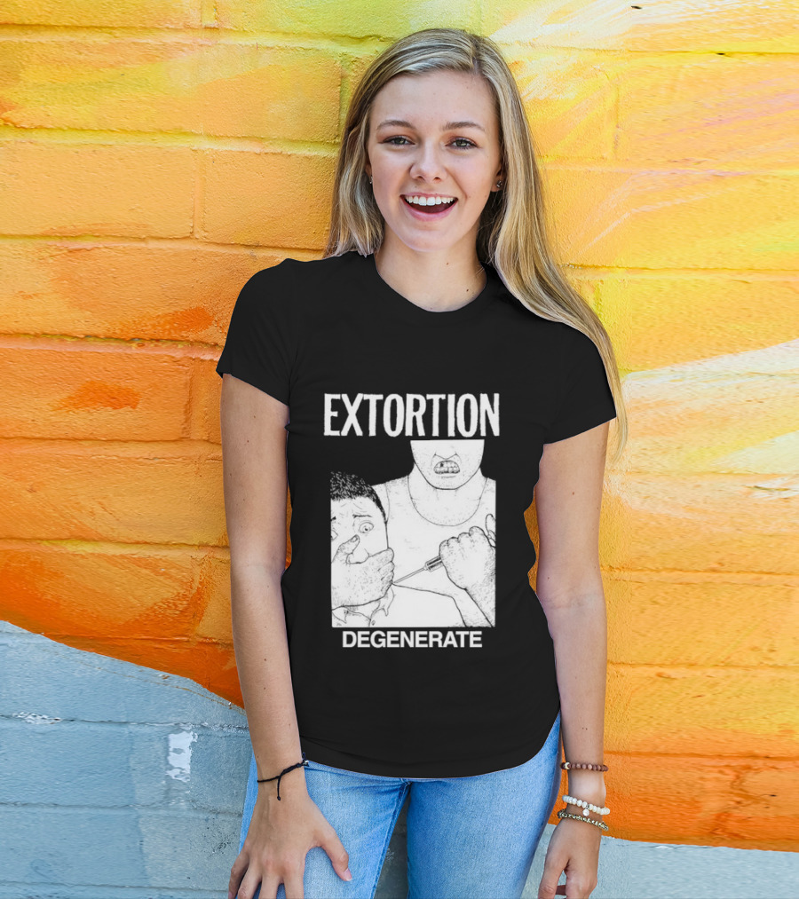 Extortion Degenerate Hardcore Punk Powerviolence Band Merch T-Shirt