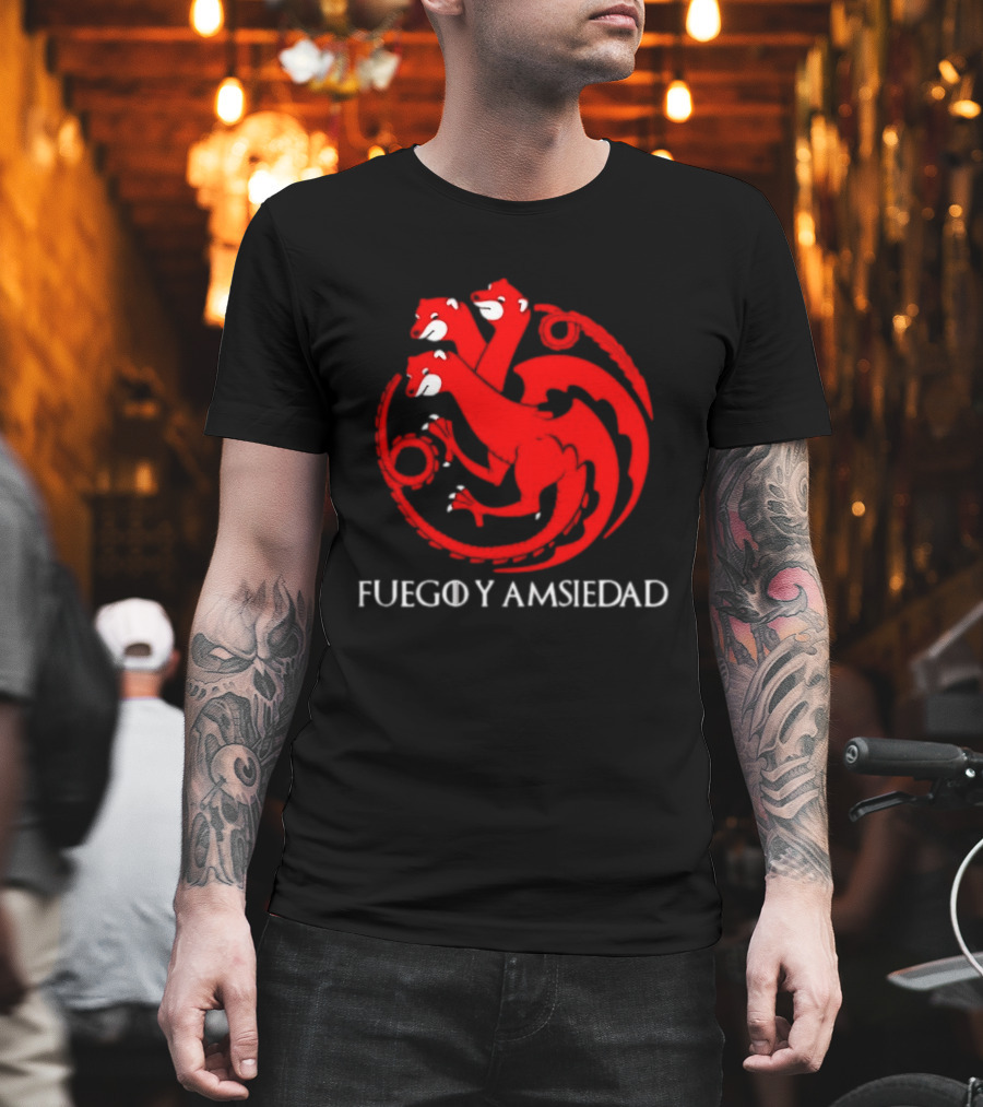 Fuego Y Ansiedad Game Of Thrones House Of The Dragon Three Headed Dragon T-Shirt