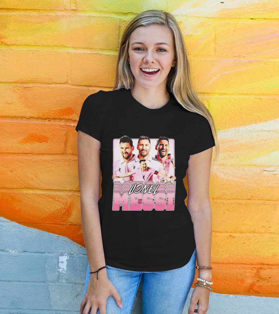Lionel Messi Inter Miami Celebration Pink Jersey T-Shirt