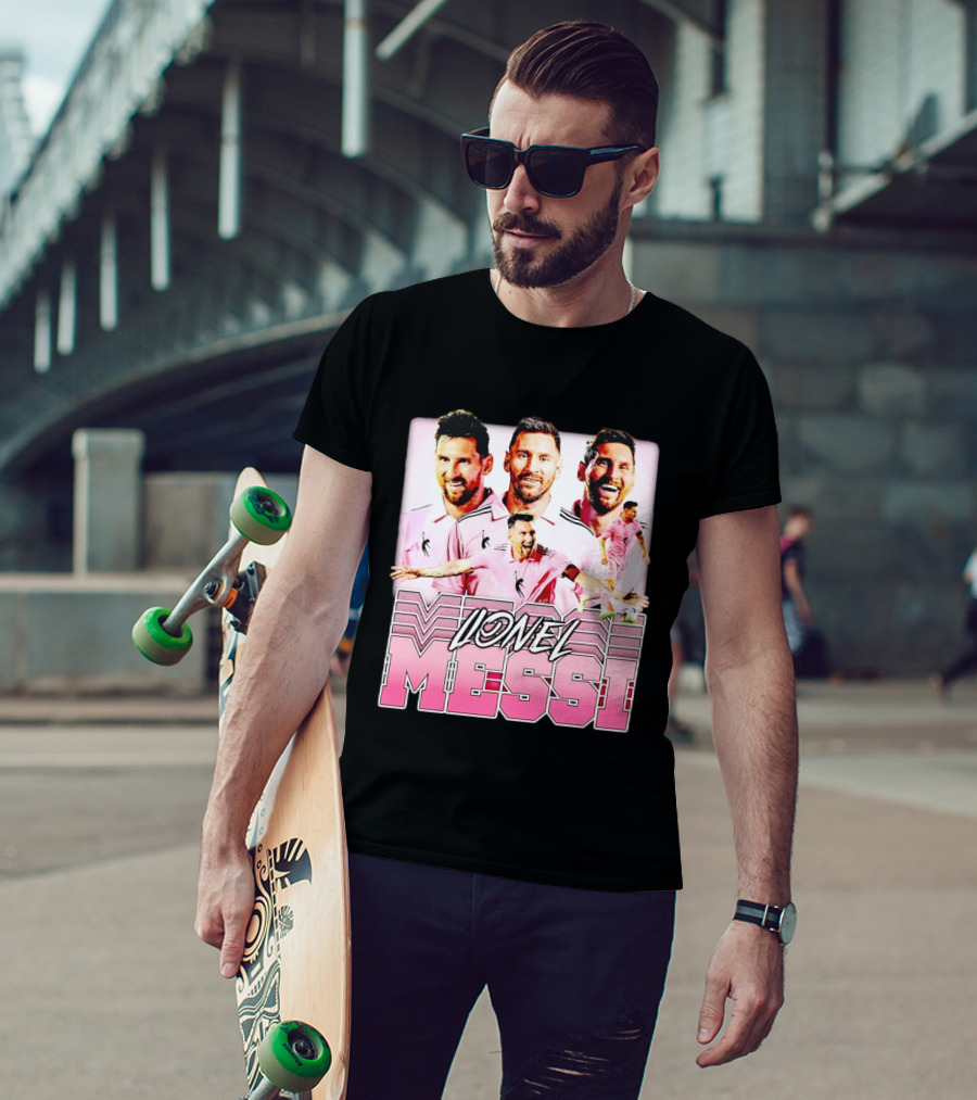 Lionel Messi Inter Miami Celebration Pink Jersey T-Shirt