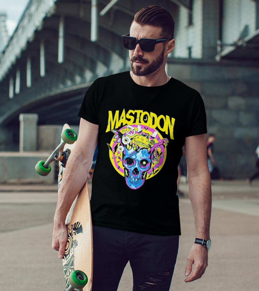 Mastodon Samhain Splosion Skull Halloween Pumpkin Bat Horn Eyeball Explosion T-Shirt