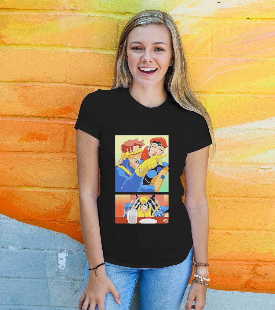 Wolverine Cyclops Jean Grey X Men Meme Classic Comic Panel T-Shirt