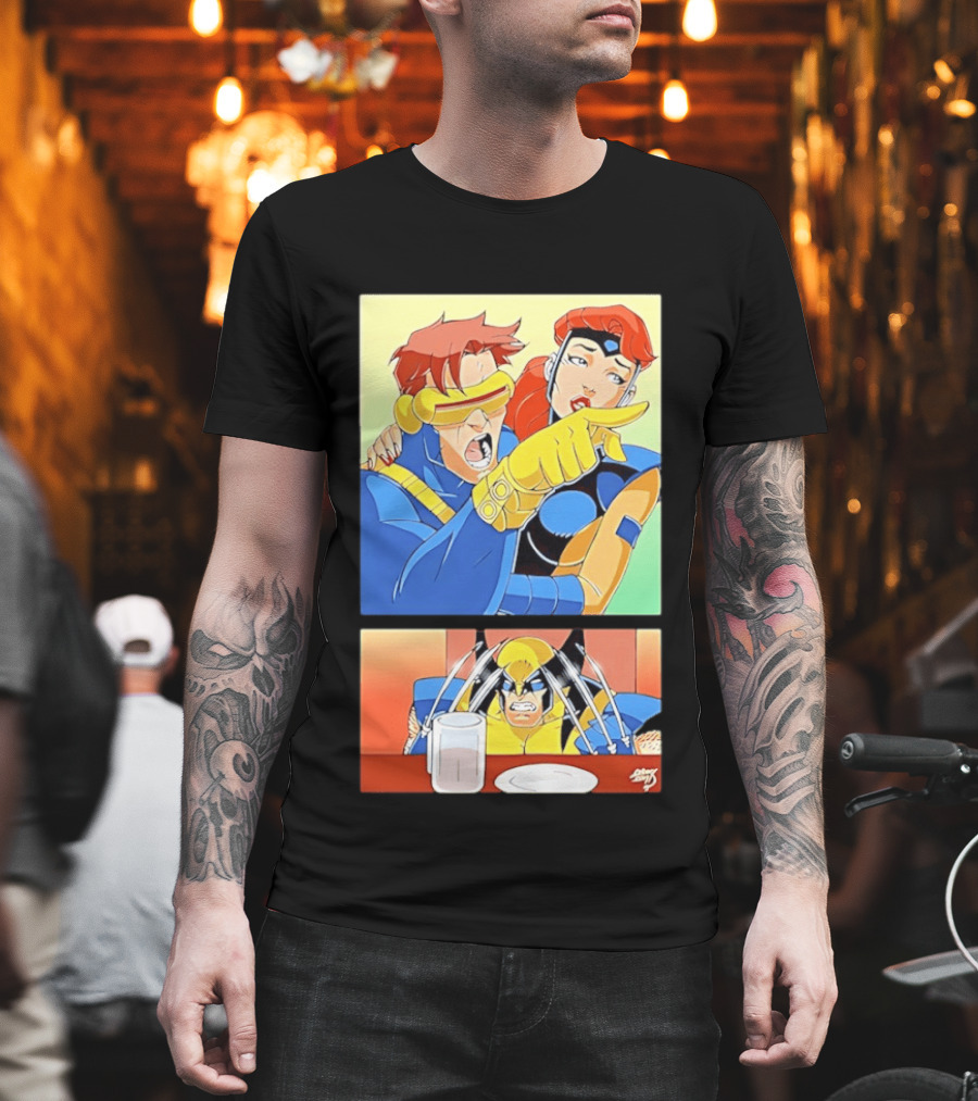 Wolverine Cyclops Jean Grey X Men Meme Classic Comic Panel T-Shirt