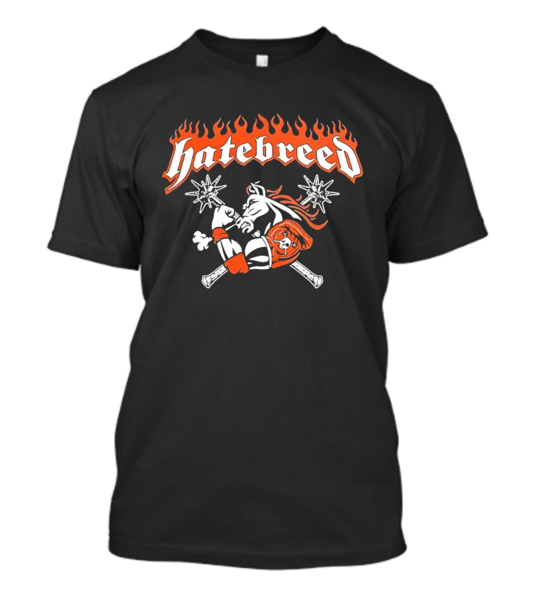 Hatebreed Flames Sword And Shield Skull Flames T-Shirt