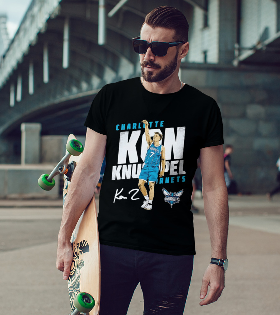 Charlotte Hornets Kon Knueppel Basketball 7 Signature T-Shirt