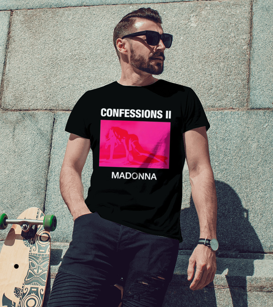 CONFESSIONS II MADONNA Pop Music Album Cover Vibrant Pink Collage T-Shirt