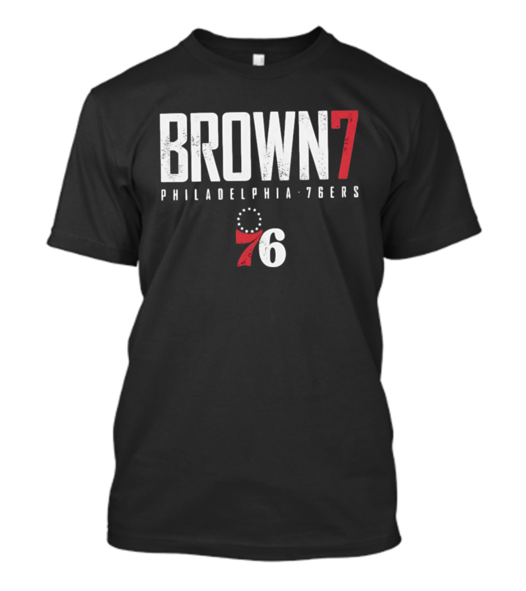 BROWN 7 Philadelphia 76ers 76 Basketball T-Shirt