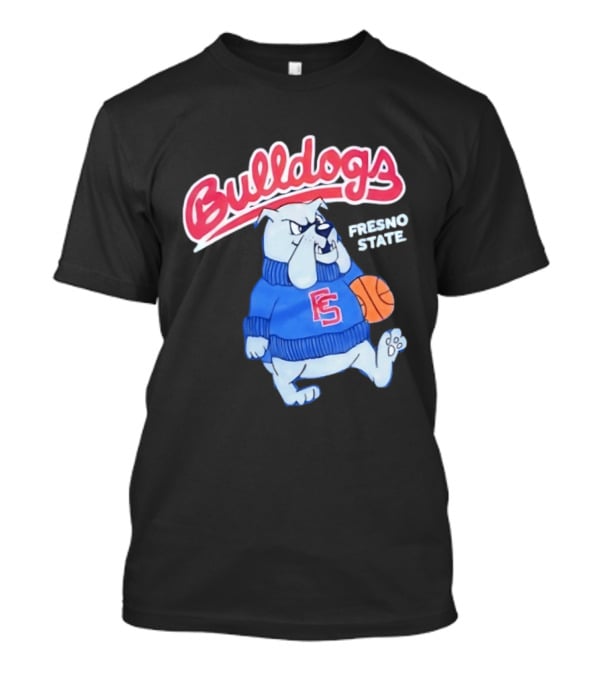 Fresno State Bulldogs Mascot With Basketball And Sweater T-Shirt
