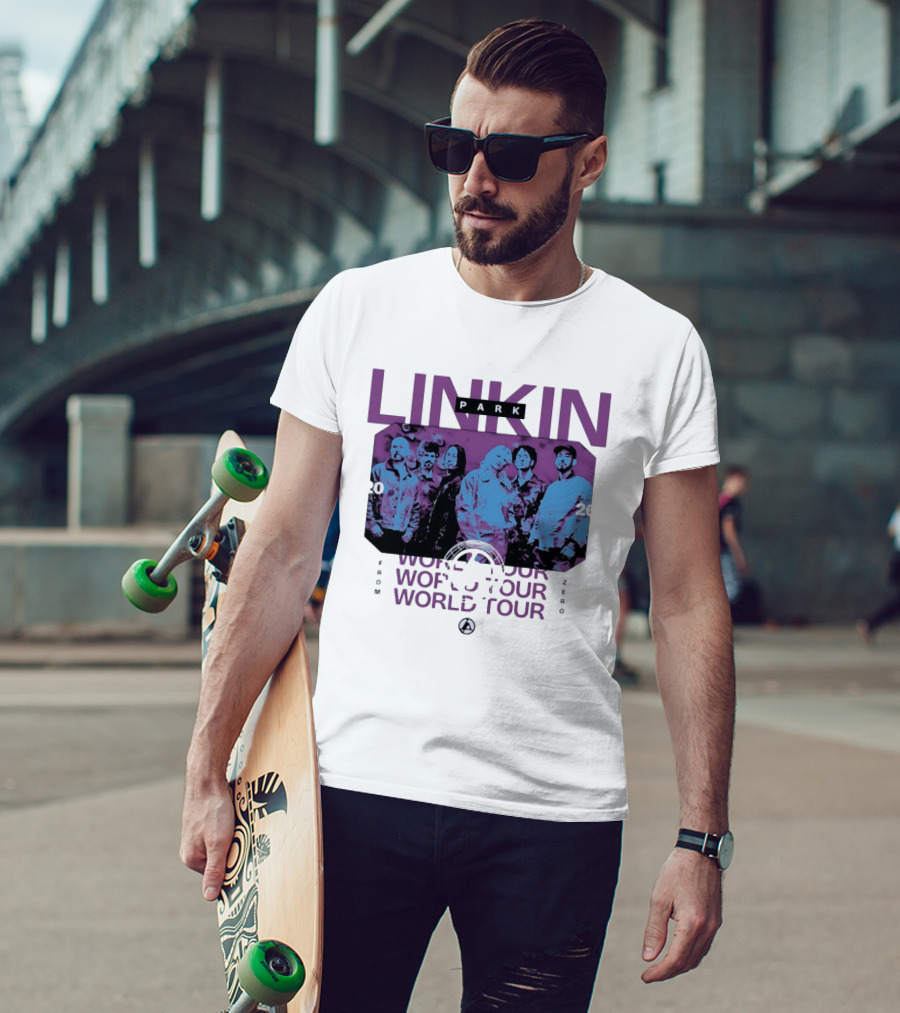 Linkin Park World Tour 2026 Purple Blue Duotone T-Shirt