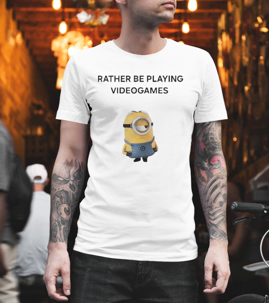Minion Rather Be Playing Videogames Despicable Me T-Shirt
