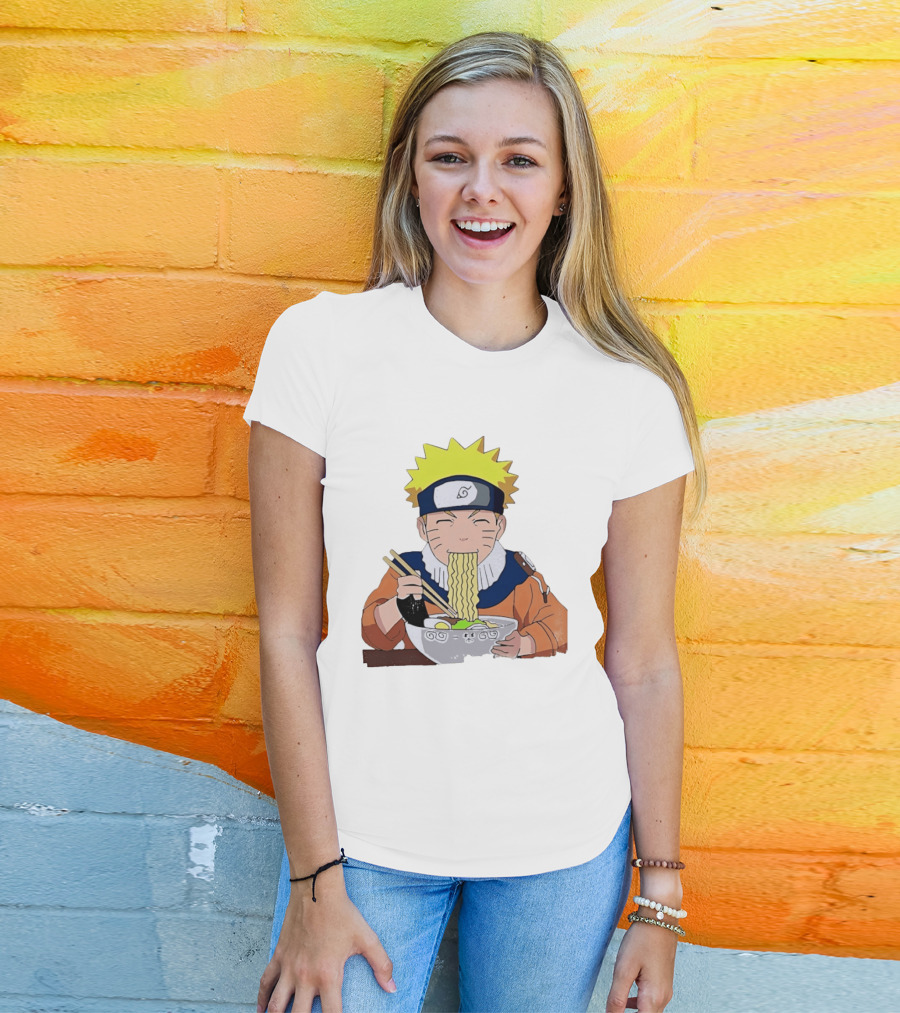 Naruto Uzumaki Ramen Eating Scene Anime Manga Character Popular T-Shirt