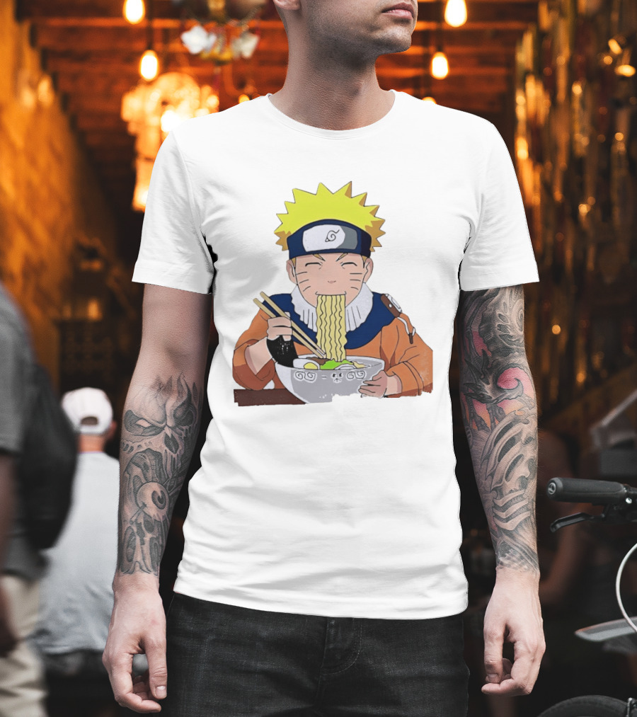 Naruto Uzumaki Ramen Eating Scene Anime Manga Character Popular T-Shirt