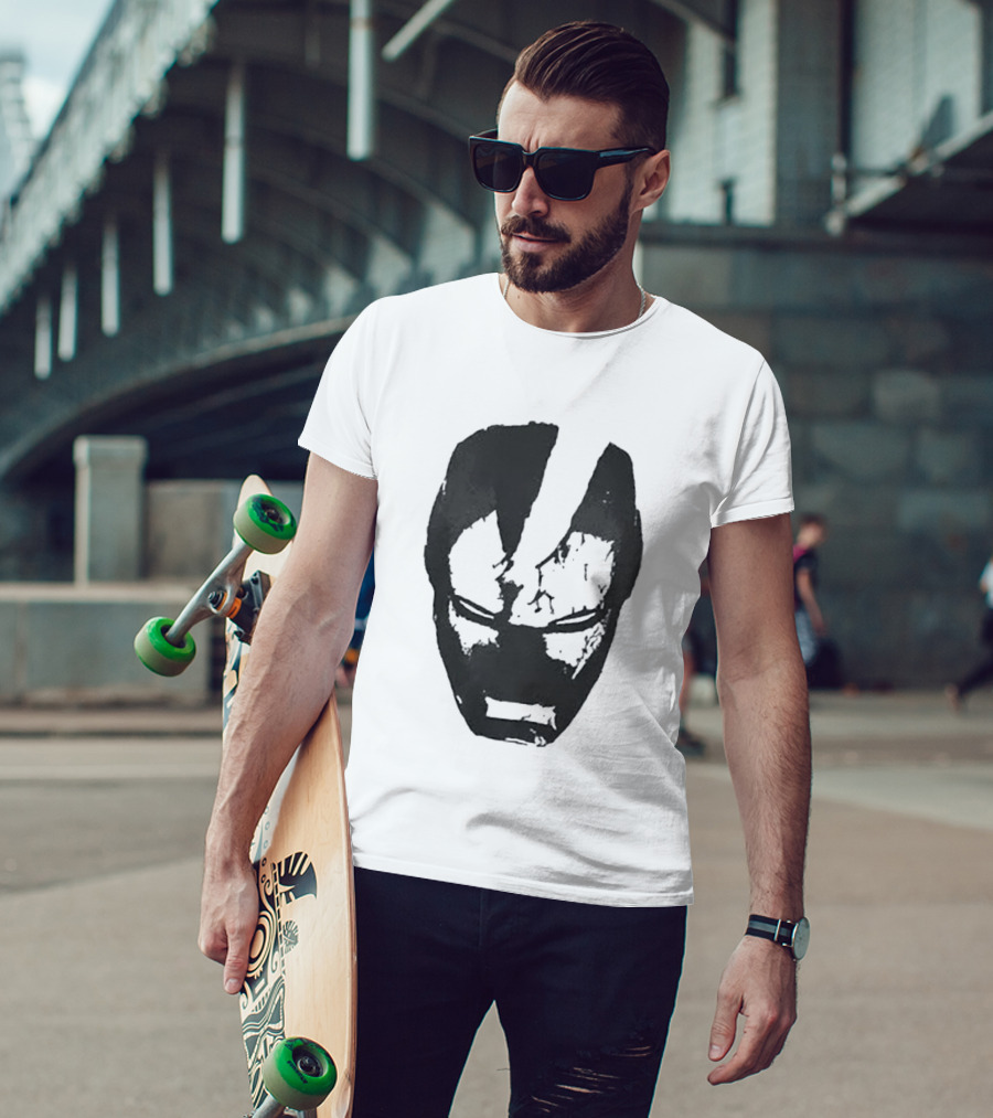 Robert Downey Jr Tony Stark Iron Man Helmet T-Shirt