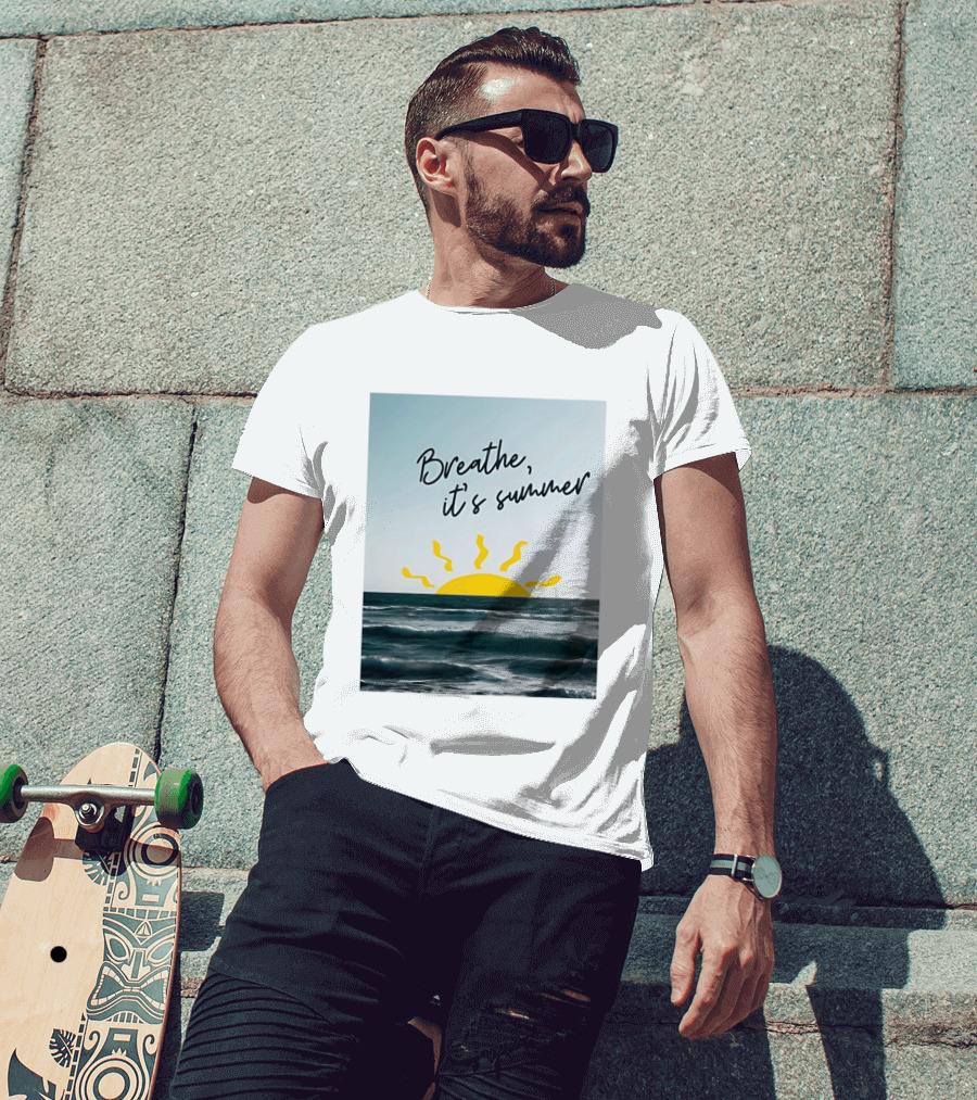 Breathe It's Summer Sun Ocean Scenery T-Shirt