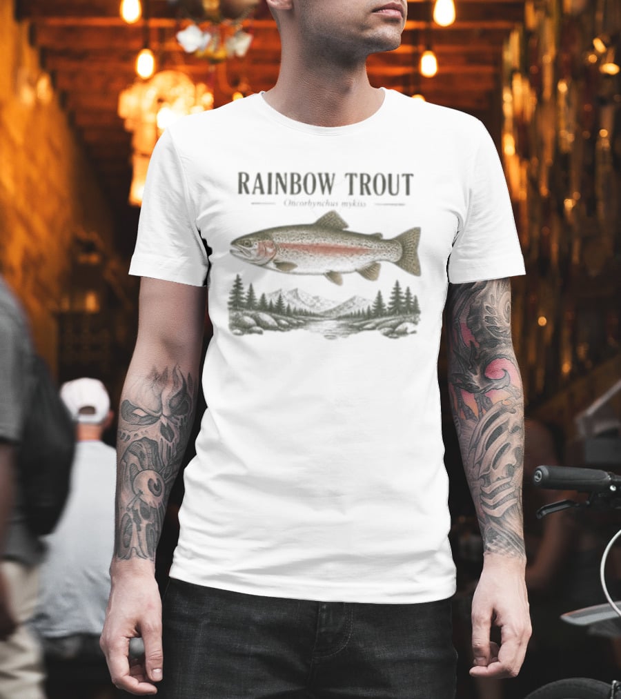 Rainbow Trout Oncorhynchus Mykiss Nature Scenic Mountain Landscape T-Shirt