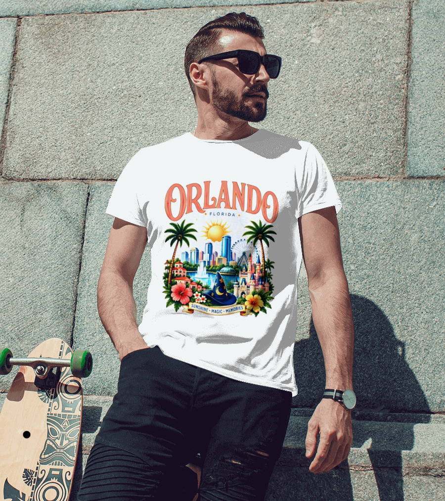 Orlando Florida Sunshine Magic Memories Skyline Adventure T-Shirt