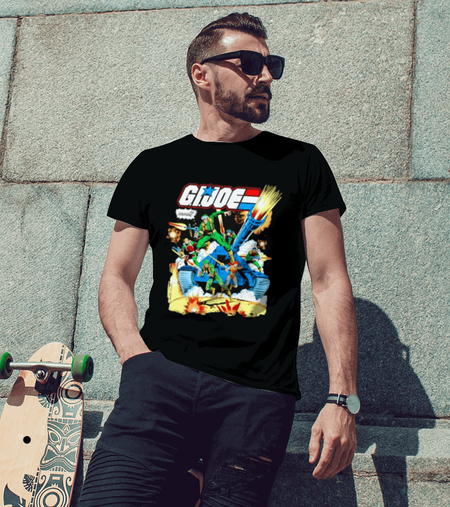 GI Joe Team Super7 Action Figure Hasbro Classic Battle Scene T-Shirt