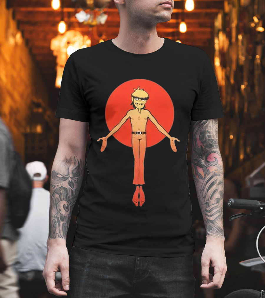 Gorillaz Murdoc Crucifix Pose Red Circle T-Shirt