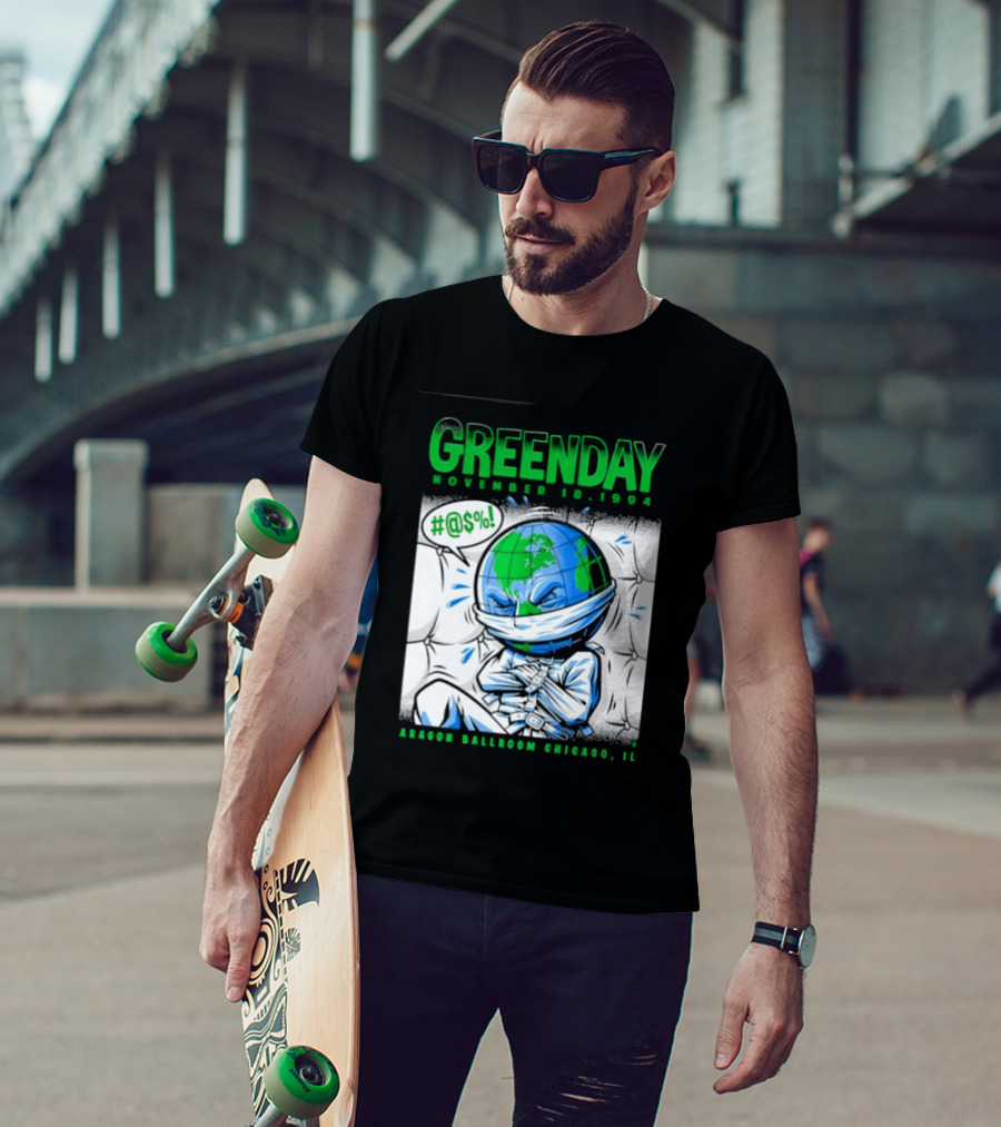 Greenday November 18 1994 Aragon Ballroom Chicago IL Earth T-Shirt
