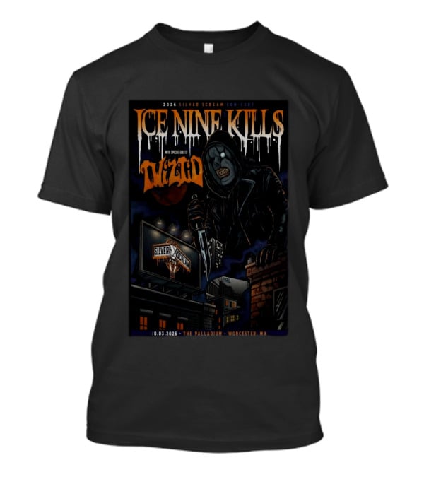 2025 Silver Scream Con Ice Nine Kills With Special Guests Wzrd The Palladium Worcester MA 10.03.2026 T-Shirt