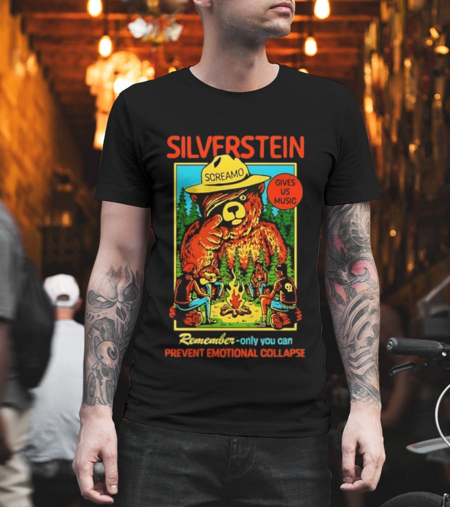 Silverstein Screamo Bear Gives Us Music Prevent Emotional Collapse T-Shirt