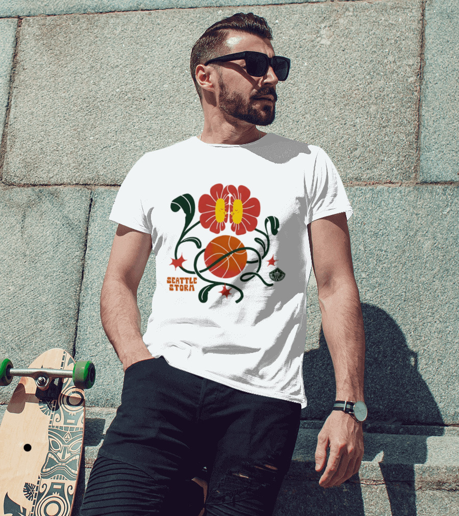Seattle Storm WNBA Basketball Flower T-Shirt