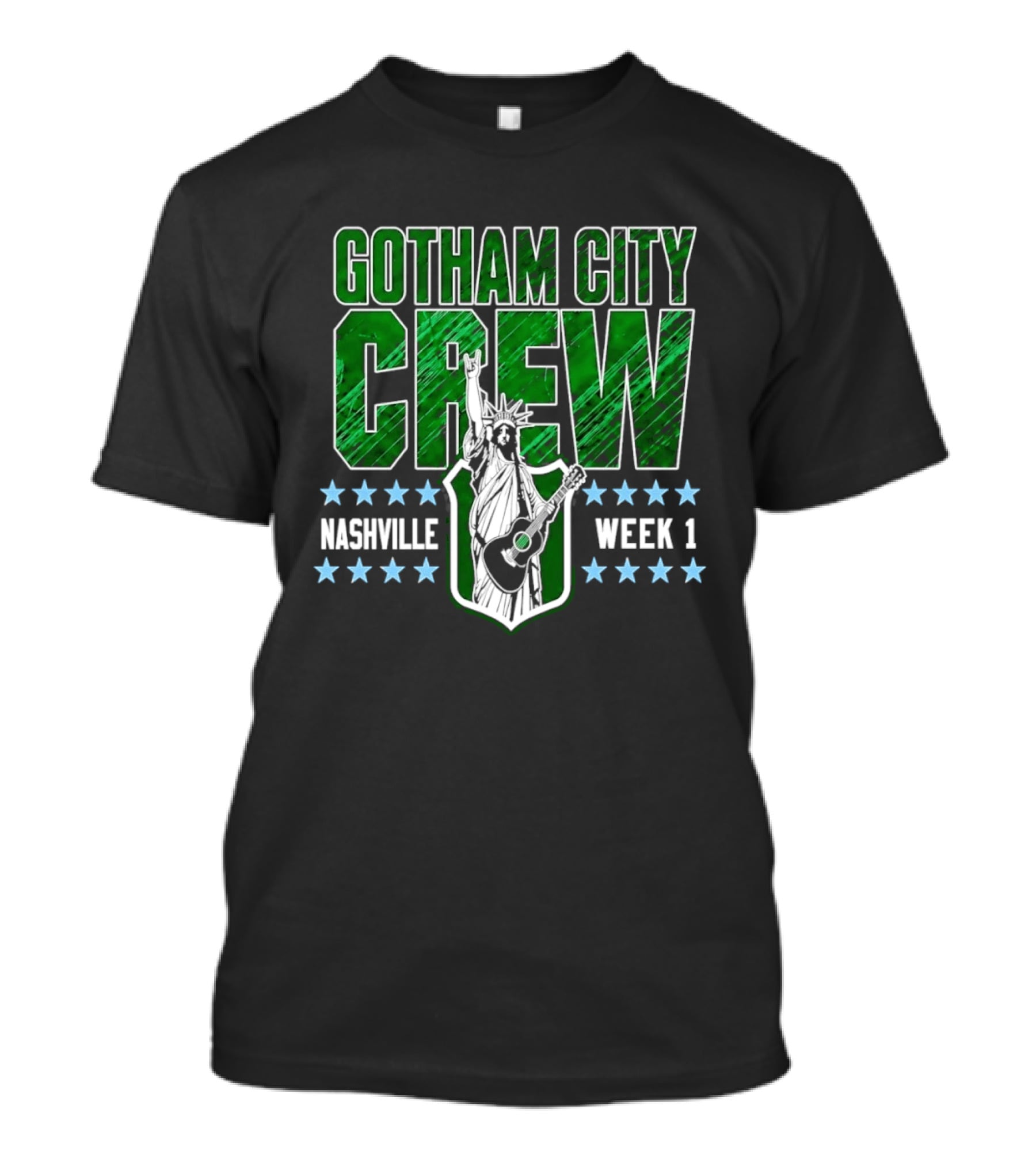 Gotham City Crew Nashville Week 1 Statue Of Liberty Guitar T-Shirt