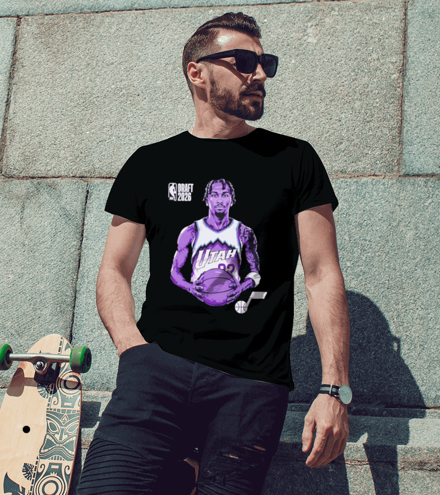 Utah Jazz 2026 NBA Draft Darryn Peterson Fade Basketball T-Shirt