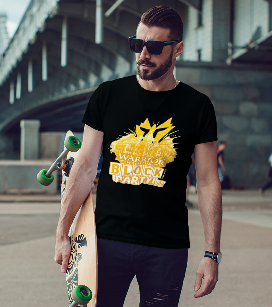 Warrior Wrestling Block Party BTM Yellow Graffiti Explosion T-Shirt