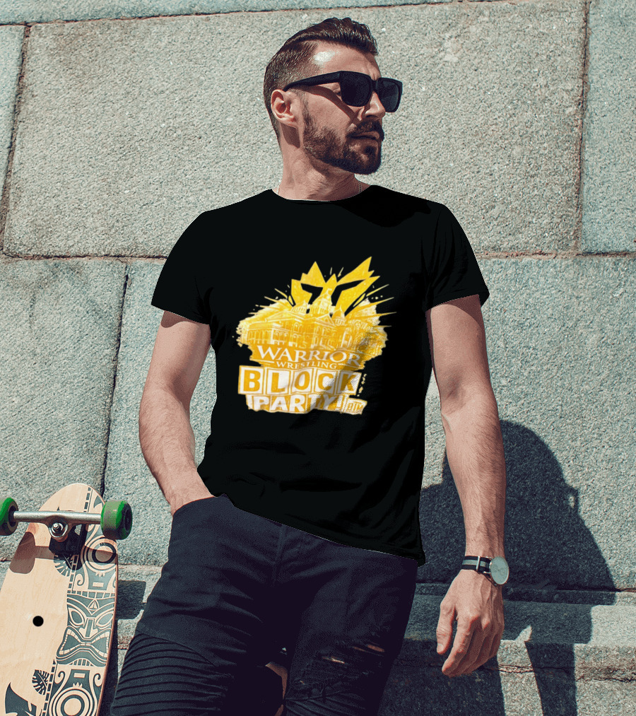 Warrior Wrestling Block Party BTM Yellow Graffiti Explosion T-Shirt