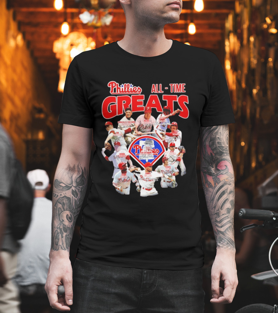 Philadelphia Phillies All Time Greats Baseball Legends Team T-Shirt