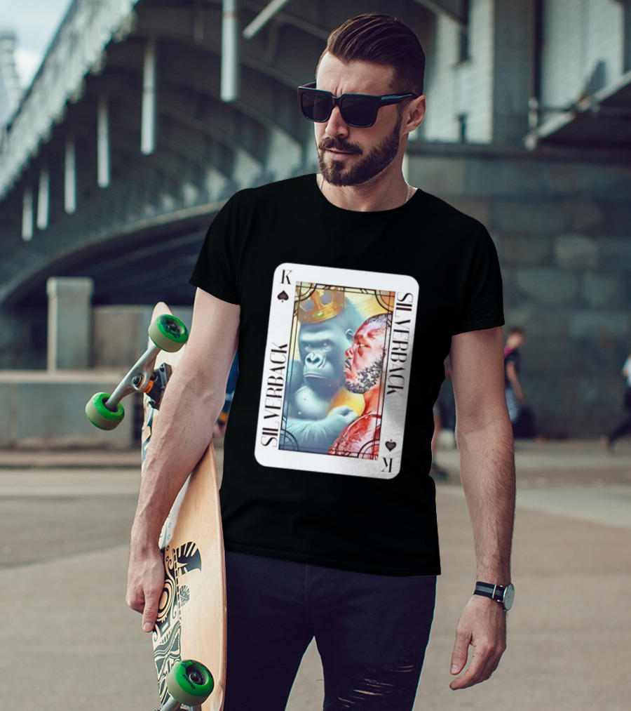 Silverback King Of Spades Gorilla Playing Card T-Shirt