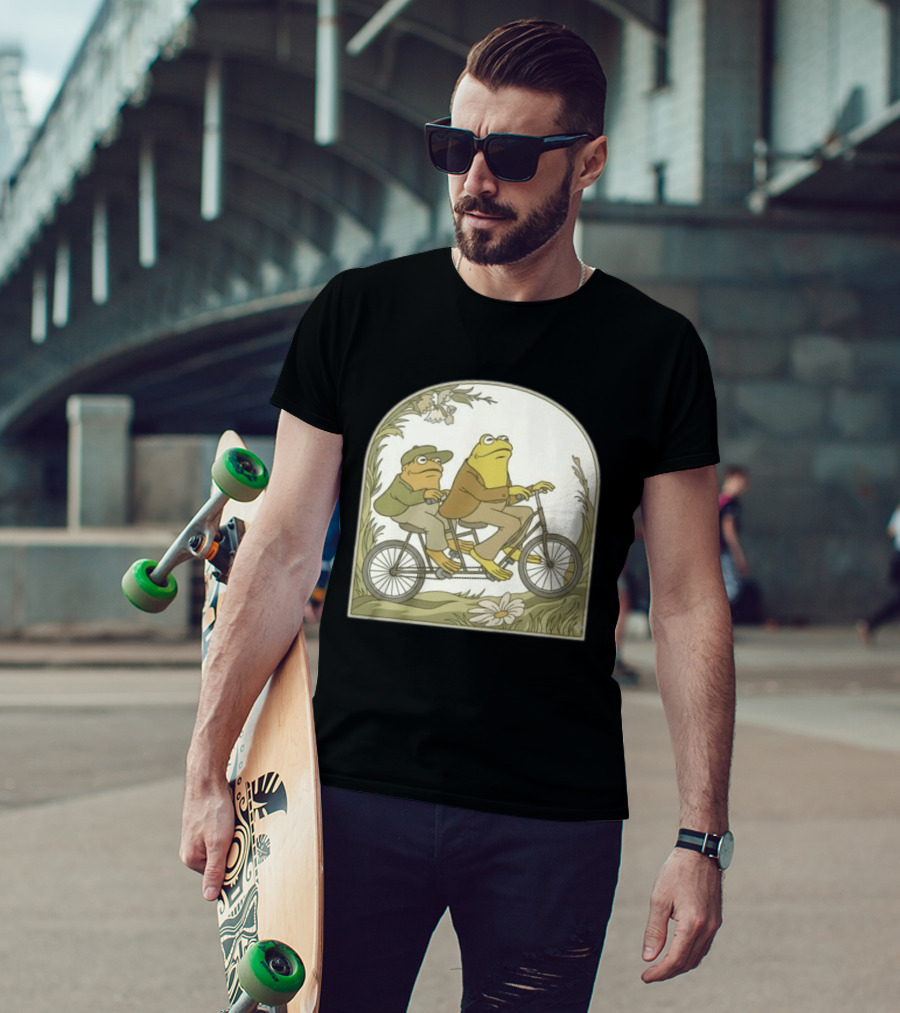 Frog And Toad Riding Tandem Bicycle T-Shirt