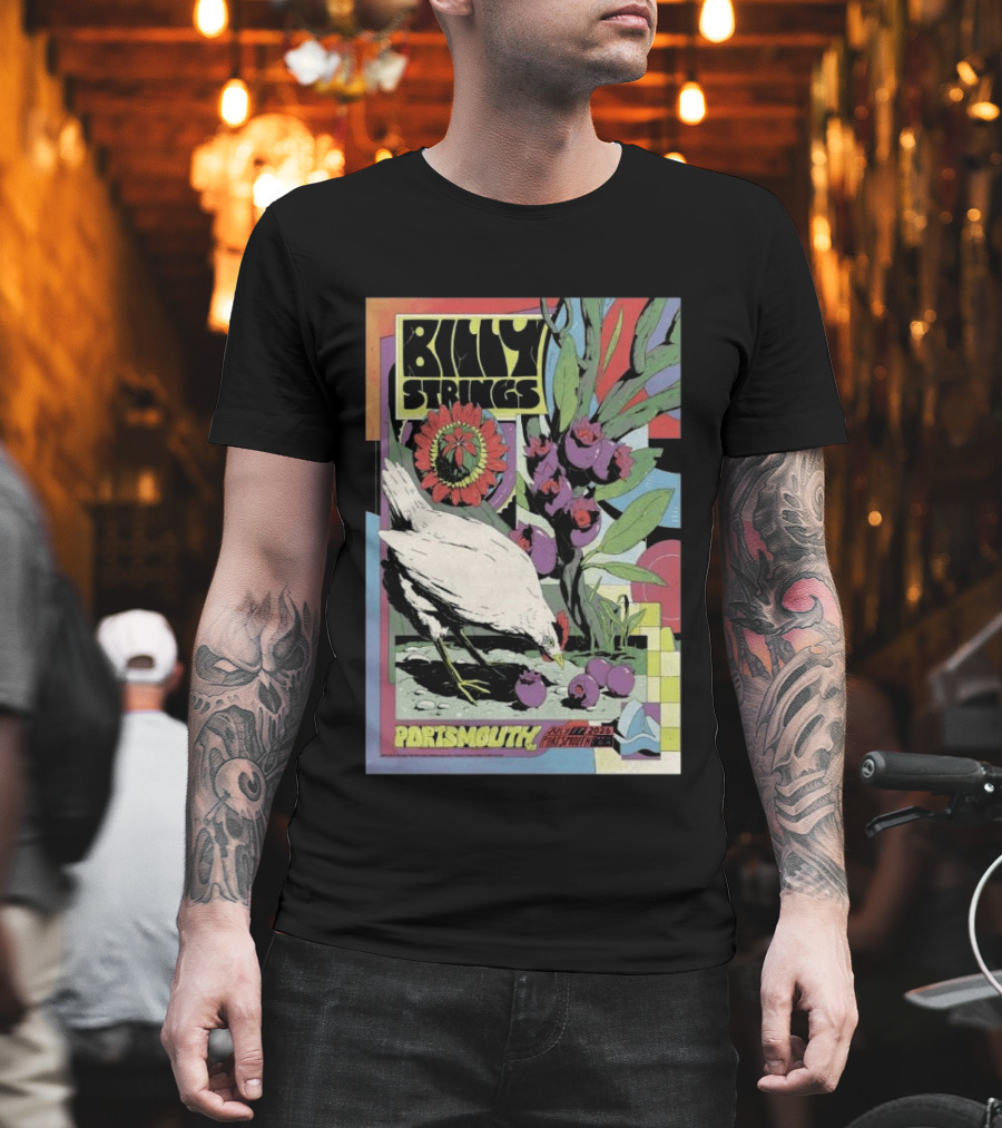Billy Strings Jul 17 2026 Portsmouth Pavilion Chicken Flower T-Shirt