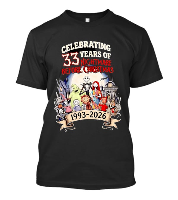 Celebrating 33 Years Of Nightmare Before Christmas 1993 2026 T-Shirt