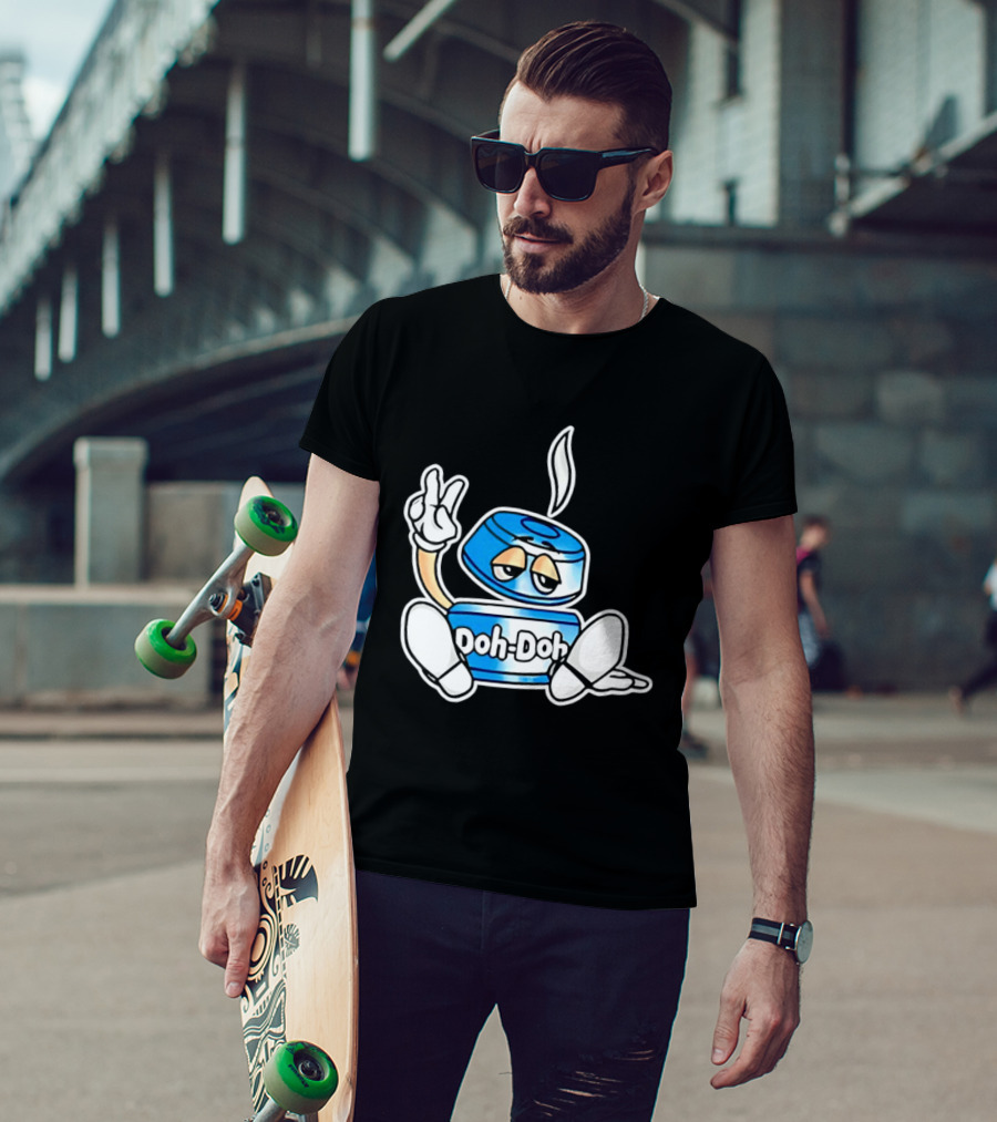 Doh Doh Peace Sign Playful Cartoon Character In Relaxed Pose T-Shirt