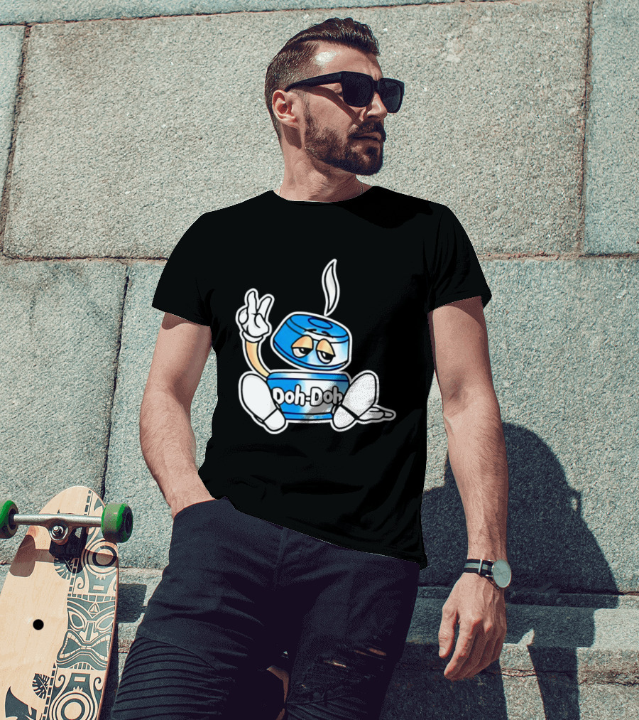 Doh Doh Peace Sign Playful Cartoon Character In Relaxed Pose T-Shirt