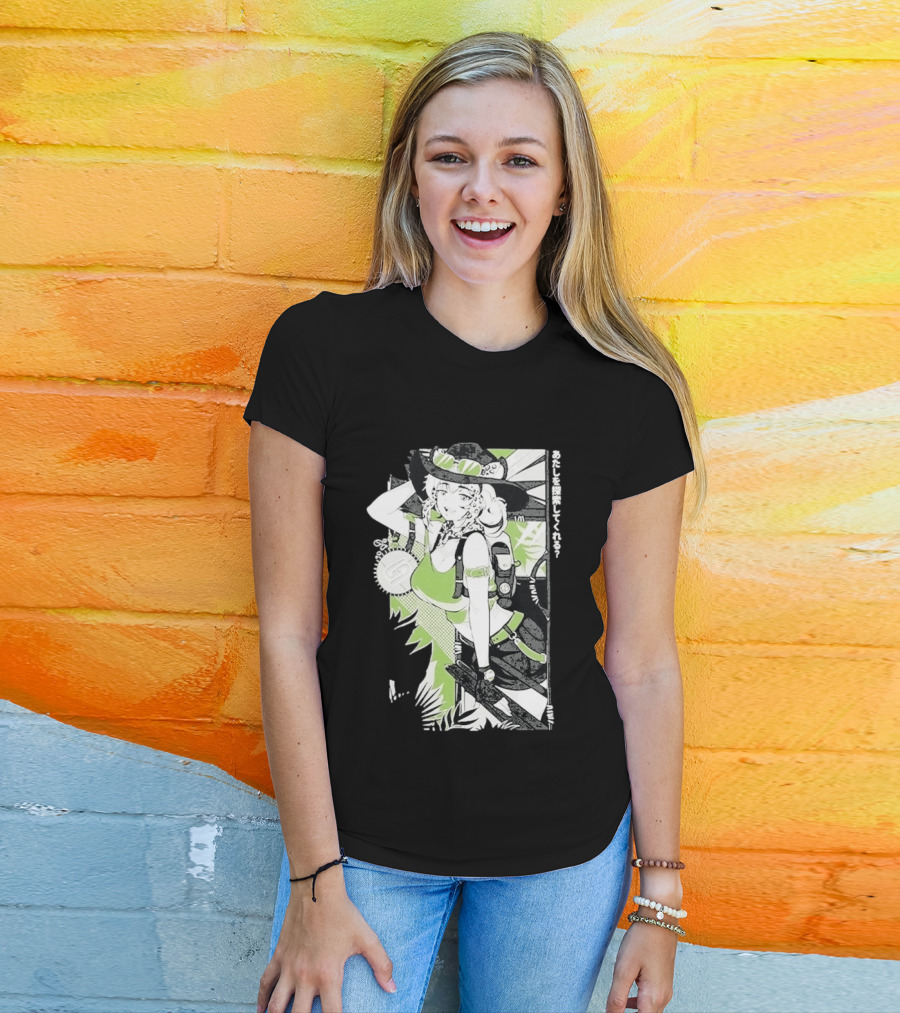 Wild Gamersupps Anime Waifu Adventure Green Aesthetic T-Shirt